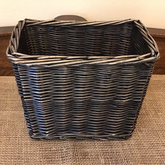 Vintage Wicker Storage Basket with Metal Reinforced Canvas Drawer - Picture 3 of 11